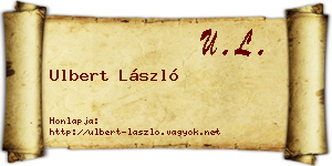 Ulbert László névjegykártya