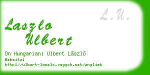 laszlo ulbert business card