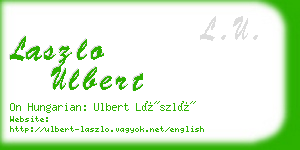 laszlo ulbert business card